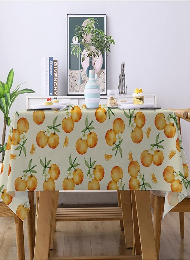 Hafangry Orange Tablecloth Summer Tangerine Indoor Outdoor Little Cutie Birthday Party Table Cloth Kitchen Dining Room Table Cover Decoration - Image 3