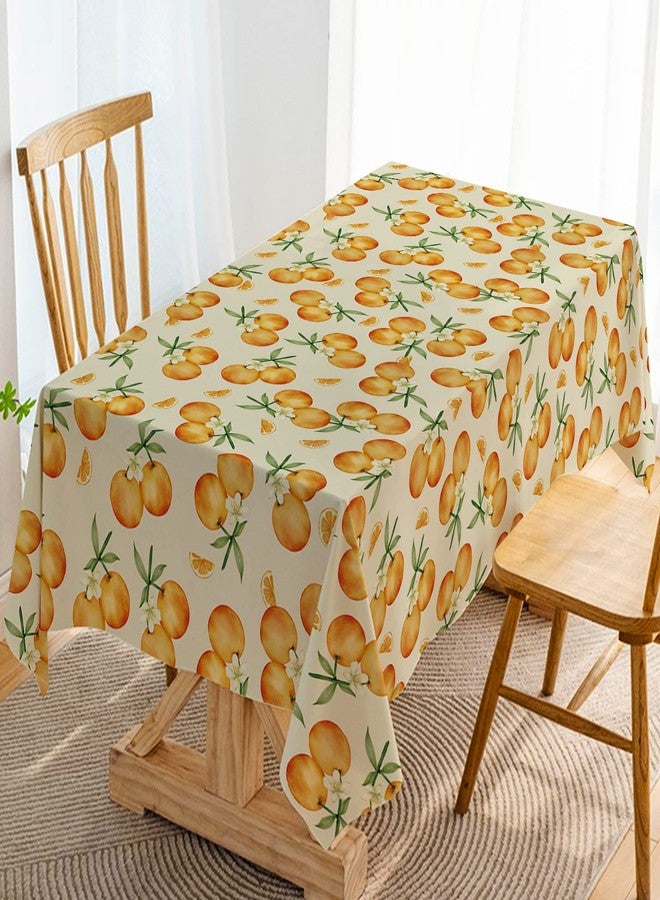 Hafangry Orange Tablecloth Summer Tangerine Indoor Outdoor Little Cutie Birthday Party Table Cloth Kitchen Dining Room Table Cover Decoration - Image 1