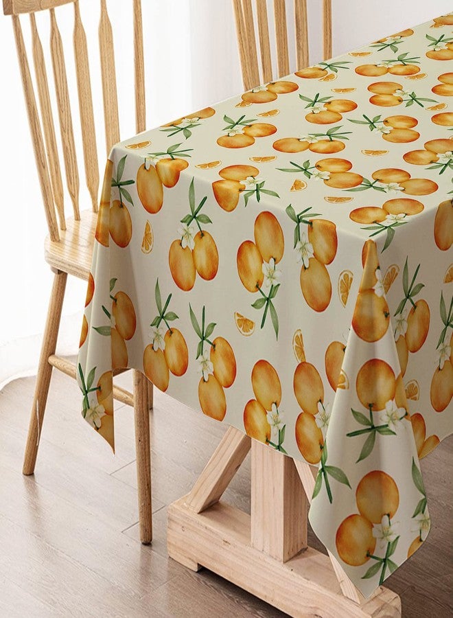 Hafangry Orange Tablecloth Summer Tangerine Indoor Outdoor Little Cutie Birthday Party Table Cloth Kitchen Dining Room Table Cover Decoration - Image 4