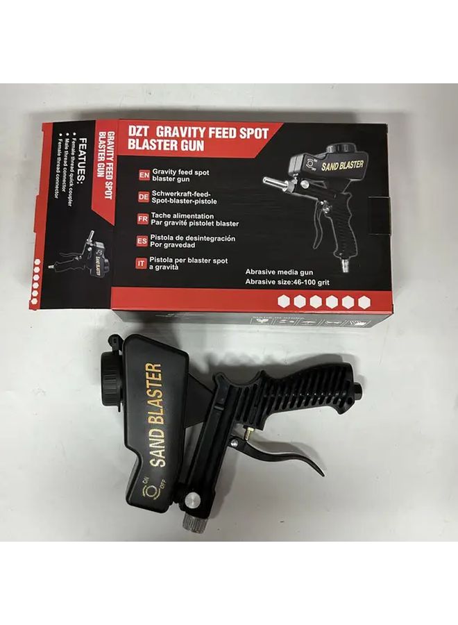 Black Portable Sandblasting Gun 90psi Adjustable Pneumatic Blaster 600cc Capacity For Metal Rust Removal - Image 1