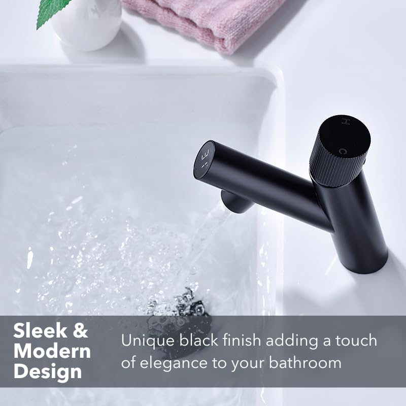 hindware Hindware Italian Collection F680032CP Bathroom Basin Mixer with Digital Temperature Display | Made of Stainless Steel | Anti-Skid Switch | Black Color | 5-Year Manufacturer Warranty  - Image 4