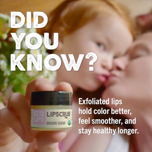 Eco Lips Brown Sugar Lip Scrub 2 Pack - 100% Organic Lip Care Treatment with Organic Sugar and Coconut Oil - Gently Exfoliate and Polish Dry, Flaky Lips, 0.50 oz jars - Image 2