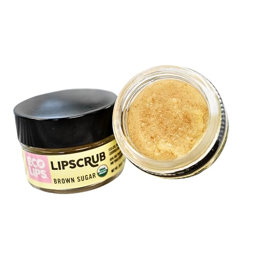 Eco Lips Brown Sugar Lip Scrub 2 Pack - 100% Organic Lip Care Treatment with Organic Sugar and Coconut Oil - Gently Exfoliate and Polish Dry, Flaky Lips, 0.50 oz jars - Image 1
