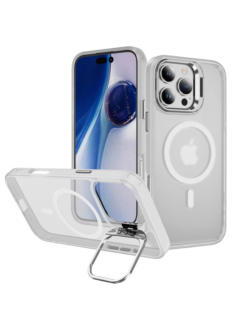 TEAM LUXURY iPhone 16 Pro Protective Case, Compatible With MagSafe Built-in Stand iPhone Protective Case Scratch Resistant Back Case Classic Series Transparent  - Image 1