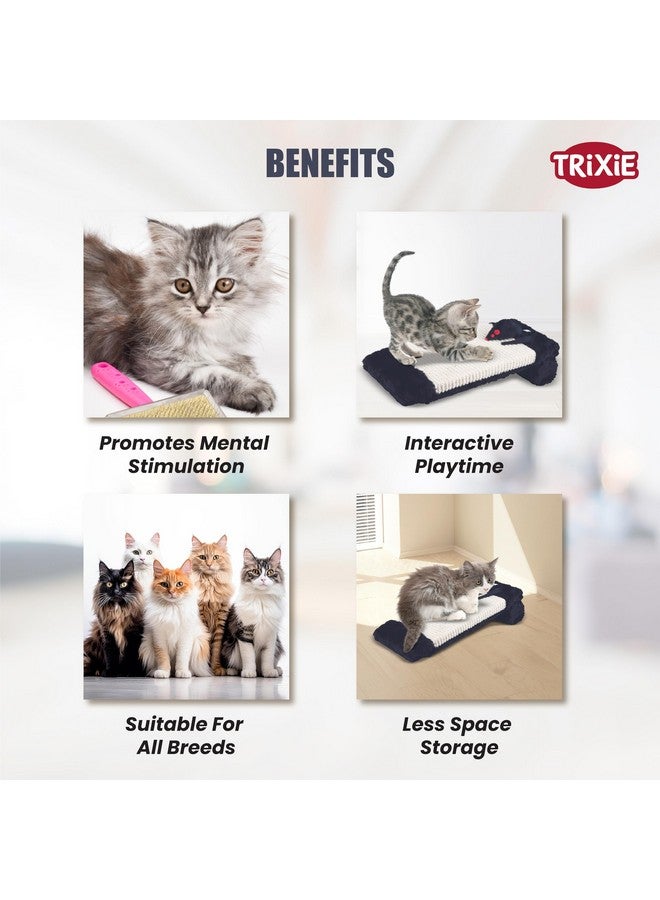 تريكسي لوح خدش على شكل لفافة للقطط: سجادة/مخمل من السيزال، للعناية بالمخالب، أداة خدش تفاعلية للقطط - 15×35 سم، أسود - Image 4