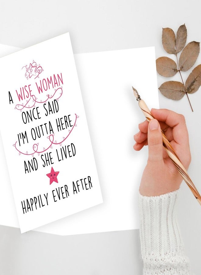 ICOOLYI Funny Retirement Card Gift for Woman – Hilarious Farewell Card for Coworkers – Best Retirement Gift – 'I'm Outta Here' Quote – Coworker Leaving – Celebrate the Next Chapter - Image 3