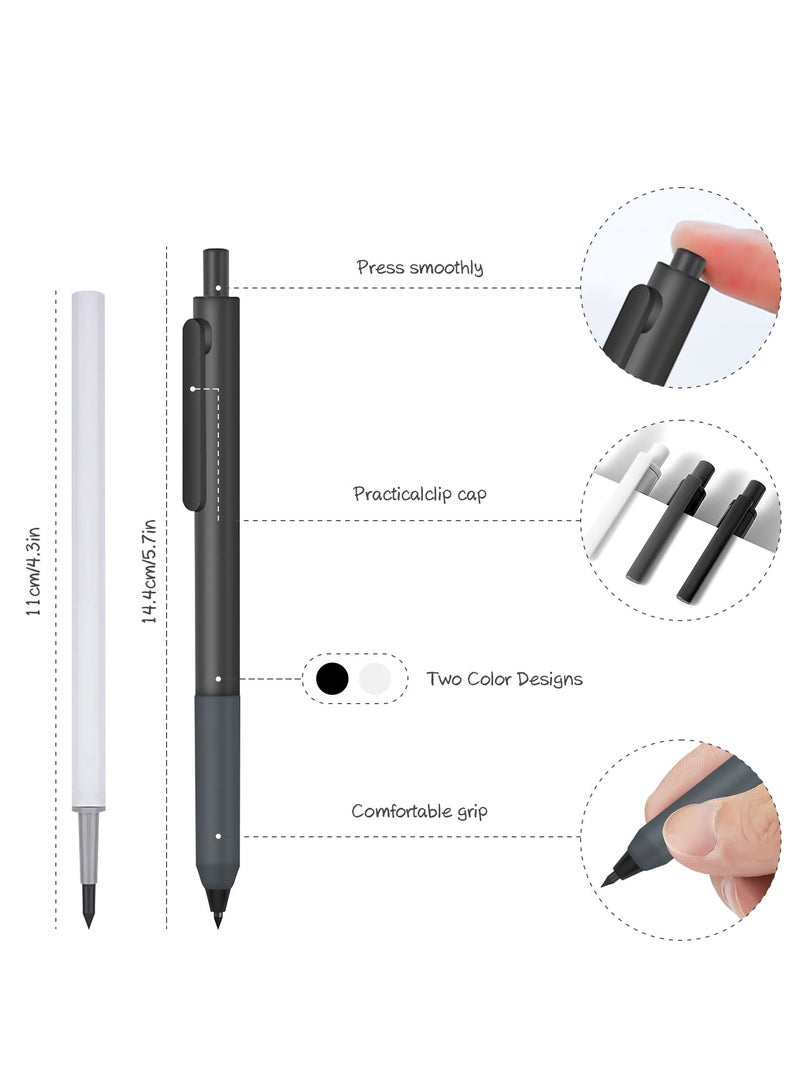 Excefore 10 PCS Inkless Eternal Mechanical Pencil Set, Tree-Friendly Durable Mechanical Pencils 0.5, Everlasting Pencil for Kids & Adult Writing, Sketch, Drawing (Black and White) - Image 3