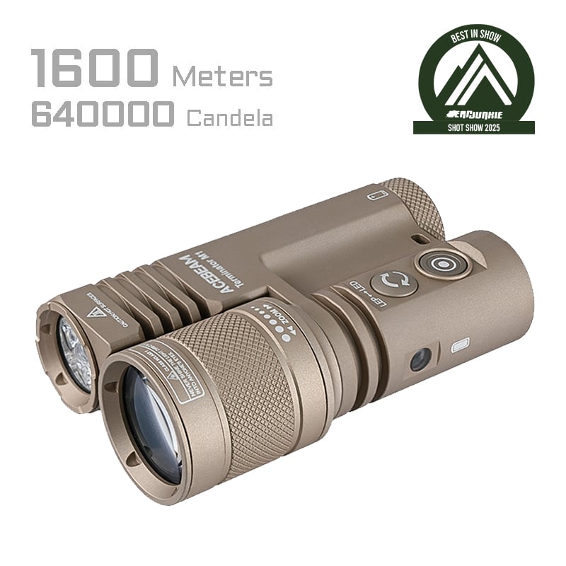 Acebeam Terminator M1, Dual-Head LEP/LED Flashlight, 1 Mile Focusable Beam, Rechargeable (Search, Rescue, Outdoor Adventure) - Image 1