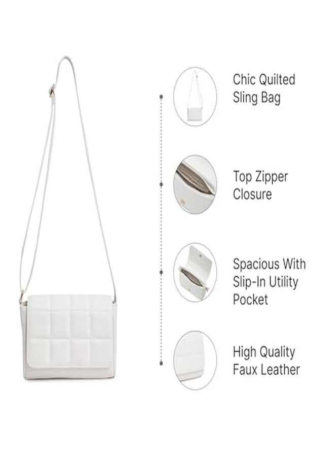 Fastrack Quilted Sling Bag for Women | Chic Crossbody Bag for Girls, Ladies, Women | Spacious Bag with Slip Pocket Made of Faux Leather - Image 4