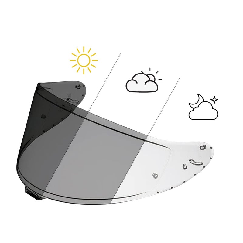 Generic Puentemys CWR-F2 Photochromic Shield Helmet Visor Replacement for RF-1400, Z8, NXR2 Motorcycle Helmets (Clear to Smoke) (CWR-F2)  - Image 1