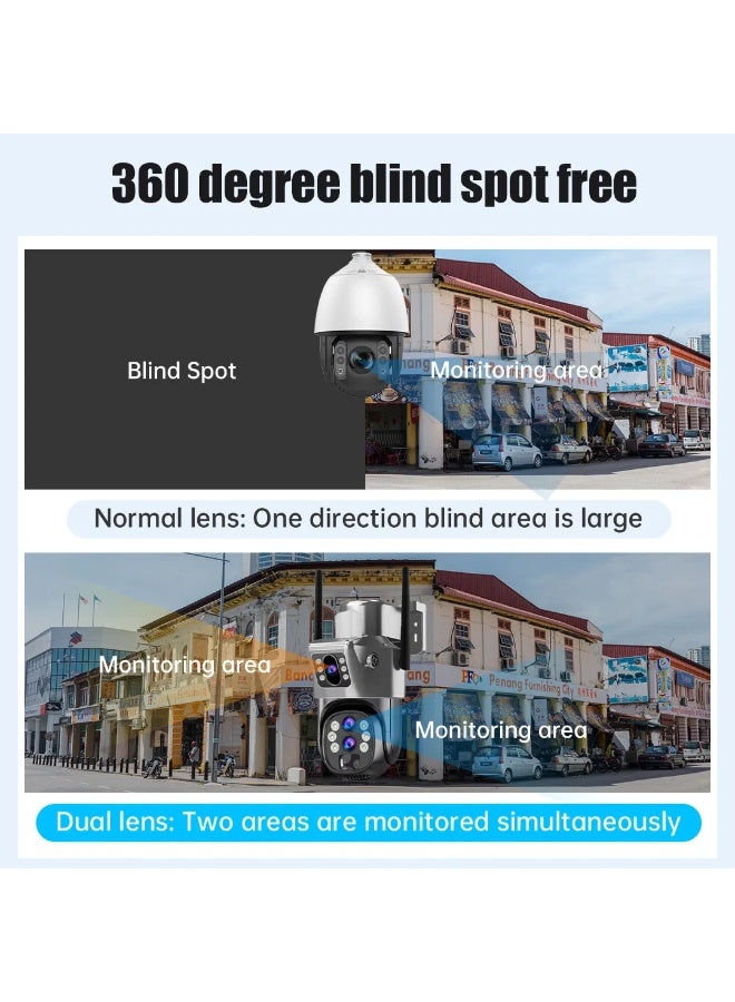 جيفت إت! كاميرا مراقبة خارجية تعمل بالطاقة الشمسية، شريحة 4G، 6K، 12 ميجابكسل، ثلاث عدسات، تقريب رقمي 10، كاميرات مراقبة لاسلكية، PTZ IP66، كاميرات أمنية تعمل بالطاقة الشمسية - Image 3