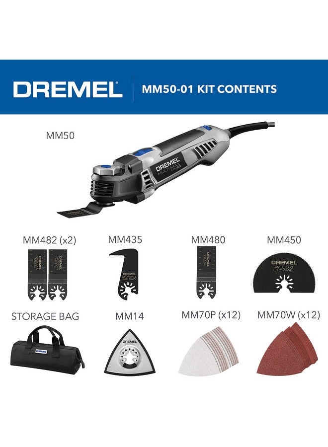 DREMEL Dremel Multi-Max MM50-01 Oscillating Multi-Tool Kit with 30 Accessories and Storage Bag - 5.0 Amp Oscillating Tool with Variable Speed and Tool-Less Accessory Changes  - Image 2