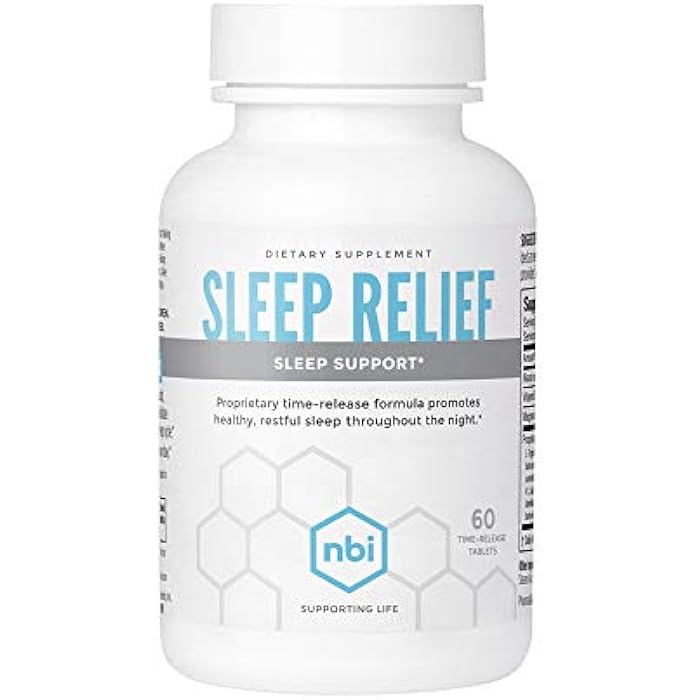 NBI Sleep Relief Melatonin Natural Formula | Soothing Bedtime Supplement | Sleep Support with Magnesium and L-Theanine | 60ct Tablets - Image 1