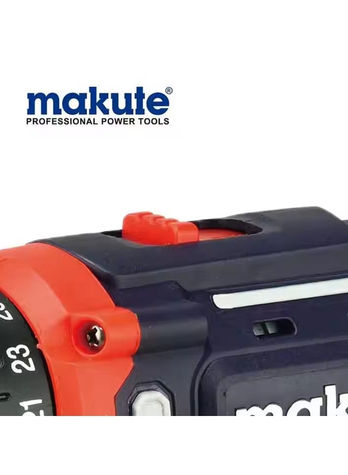 makute Drill With Two 20 Volt Batteries And Charger, Speed 1450 rpm, Chuck Size 10 mm - Image 4