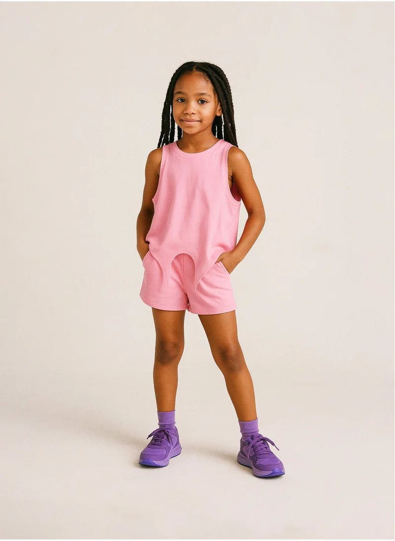 مينوتي Kids Girls Asymmetric Tie Front Top