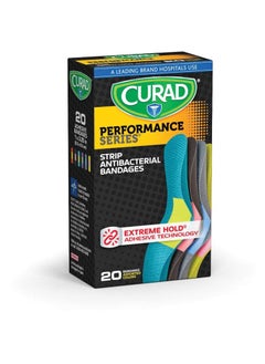CURAD Curad-CUR5020 Performance Series Antibacterial Adhesive Bandages, 1 X 3.25 Inch, 20 count 