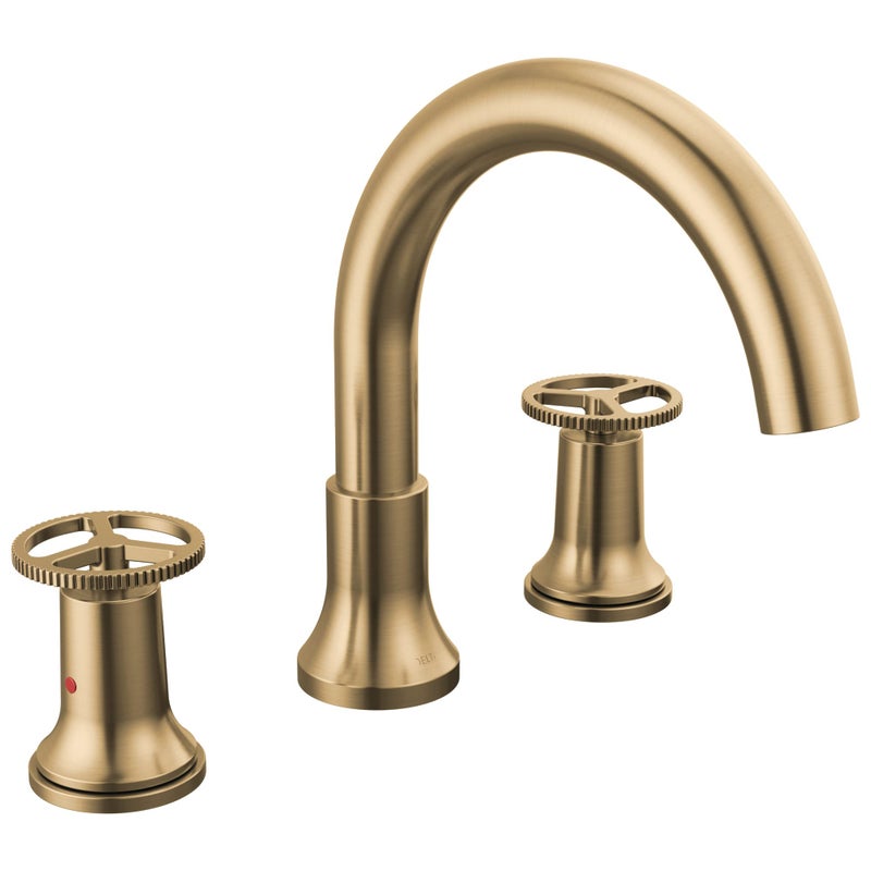 Delta Trinsic Roman Tub Faucet Brushed Gold Deck Mount Bathtub Faucet Champagne Bronze T2758CZ Valve Not Included