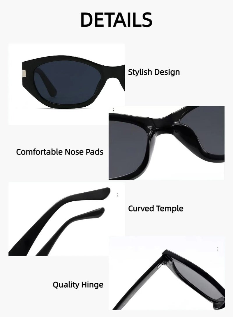 UrbanNest Women's Sunglasses Cat Eye Design, Stylish and Fashion Small Frame Shades, UV400 Protection, Anti-Glare, for Driving and Outdoor, Black - Image 3