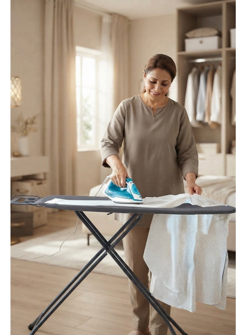 BLOOMING TIME Adjustable Height Ironing Board with Heat Resistant Cover, Foldable Ironing Board with Iron Rest, Adjustable Iron Board with Non-Slip Legs, Sturdy Steel Frame for Home Laundry Room - Image 2