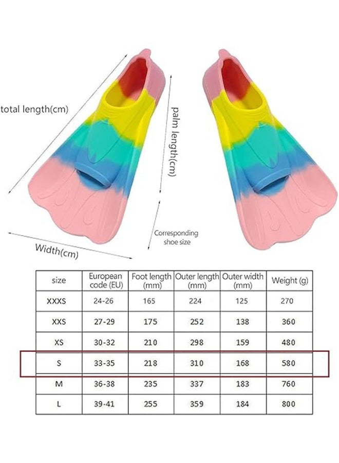 Unewshi (SIZE:S)Swim Fins Kids, Youth Flippers for Swimming,Training and Snorkeling Beginners, YouthShort Swim Fins, Size Suitable for Children, Girls, Boys (Multicolor) - Image 5