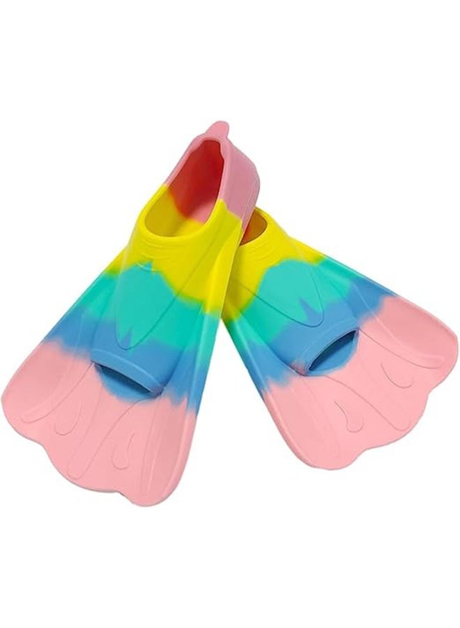 Unewshi (SIZE:S)Swim Fins Kids, Youth Flippers for Swimming,Training and Snorkeling Beginners, YouthShort Swim Fins, Size Suitable for Children, Girls, Boys (Multicolor) - Image 1