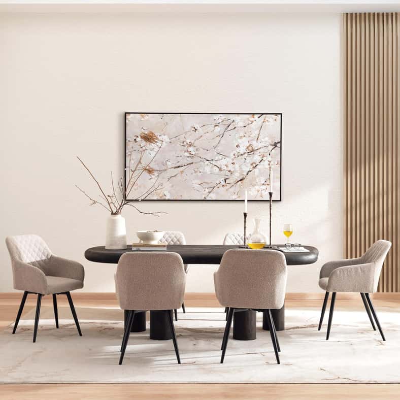 Pan Home HARPER 6 SEATER DINING TABLE WOOD - BROWN - Image 5