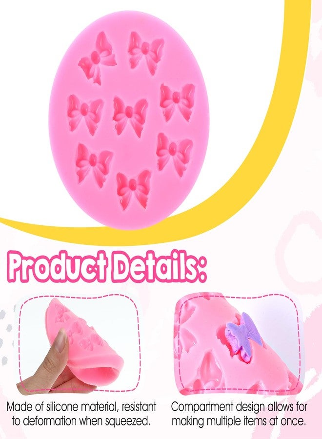 Tweruna 4 PCS Bow Molds for Chocolate, Silicone Mini Bow Chocolate Mold, Silicone Fondant Candy Bowknot Mold for DIY Desserts, Cake Pop, Candy, Cake Decorating - Image 3