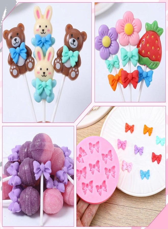 Tweruna 4 PCS Bow Molds for Chocolate, Silicone Mini Bow Chocolate Mold, Silicone Fondant Candy Bowknot Mold for DIY Desserts, Cake Pop, Candy, Cake Decorating - Image 4