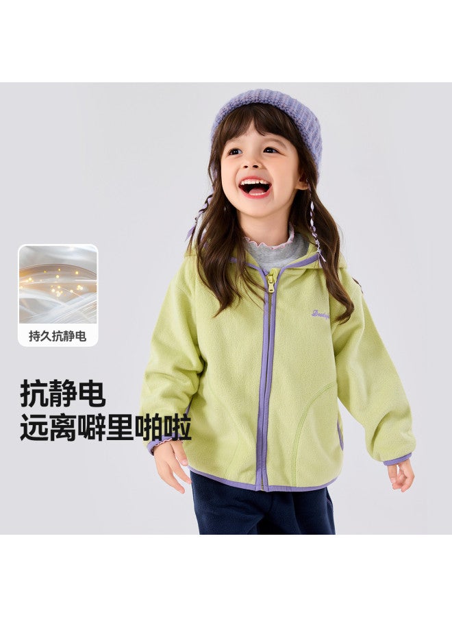 Doodle Home girls' Fleece Hooded Jacket, Autumn Kids' Outerwear, Baby Girl's Top, Children's Clothing - Image 5