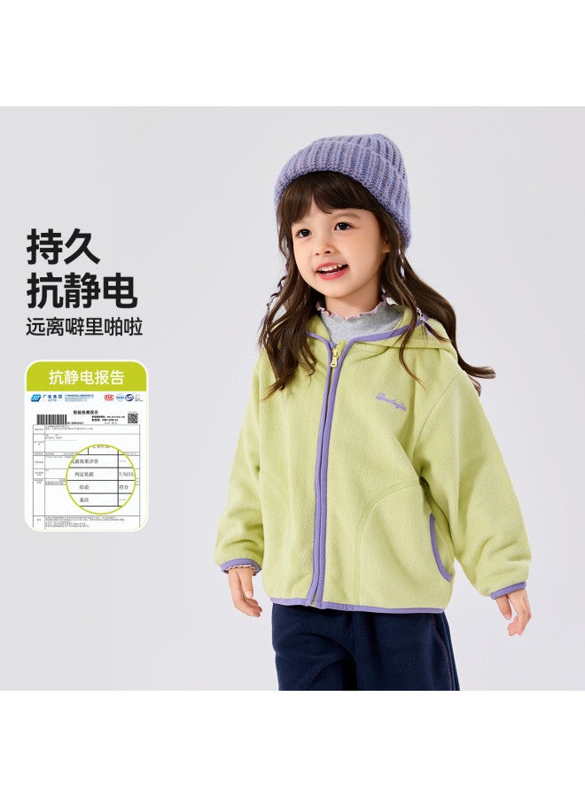 Doodle Home girls' Fleece Hooded Jacket, Autumn Kids' Outerwear, Baby Girl's Top, Children's Clothing - Image 4