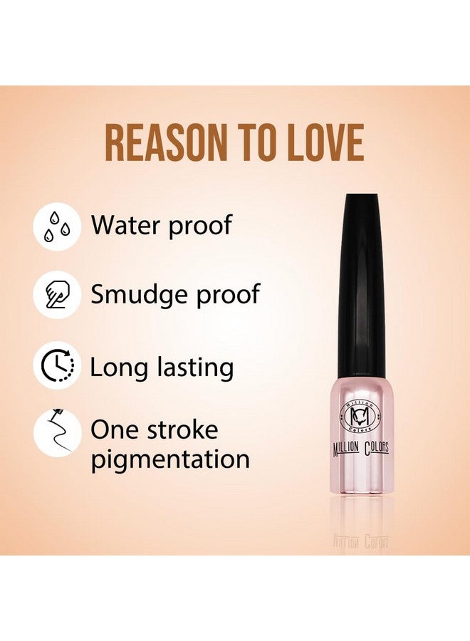 Million Colors Wing Master Eyeliner Matte Waterproof Color Liquid Eyeliner Quick Dry Smudge Proof Long Lasting Eye Makeup Black 5 Ml - Image 4