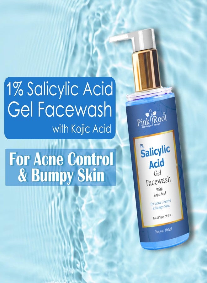Pink Root 1% Salicylic Acid Gel Face Wash with kojic Acid for acne skin & bumpy Skin - 100 ml - Image 4