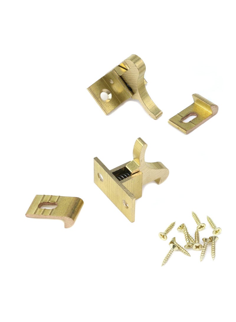 Heavy Duty Brass Elbow Latch Catch for Cabinets Windows and Doors 4 Pack with Mounting Screws Ideal for Home and Office Use - Image 4