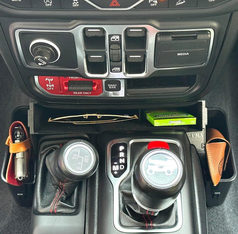 JVMA Upgrade Gear Tray for Jeep Wrangler JL JLU 2018-2023 & Gladiator JT 2020-2023, Gear Shift Organizer, Wrangler, Gladiator Accessories, 3 PCS Assembly (Not for JK) - Image 4