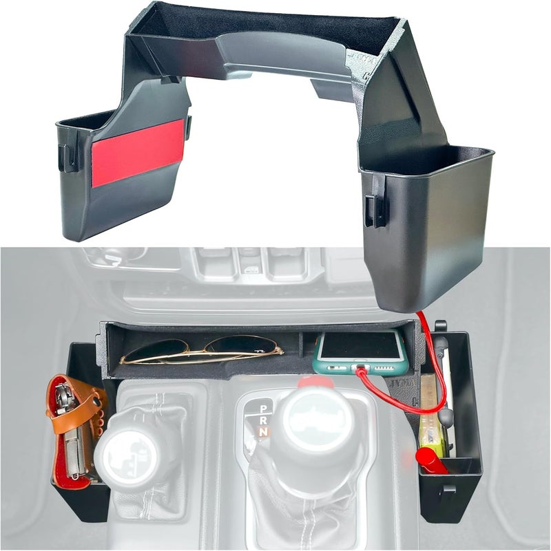JVMA Upgrade Gear Tray for Jeep Wrangler JL JLU 2018-2023 & Gladiator JT 2020-2023, Gear Shift Organizer, Wrangler, Gladiator Accessories, 3 PCS Assembly (Not for JK) - Image 1