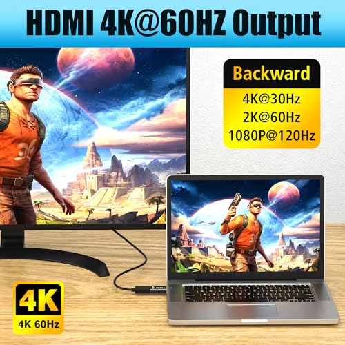 AGVEE 2 Pack Display Port to HDMI 4K@60HZ Adapter, Alloy Shell DP Displayport PC to HDMI Display Coulper Converter, Backward Compatibile with 4K@30HZ 1080P@120HZ Full HDTV, Uni-Directional, Black - Image 3