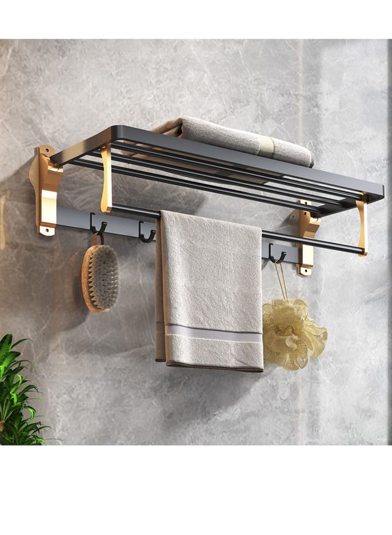 LIMOS 5PCS Bathroom Accessories Bath Hardware Set, Towel Holder, Towel Rack, Clothes Hook, Waterproof Tissue Box, Double Wall Hanging Basket, Toilet Brush - Image 3