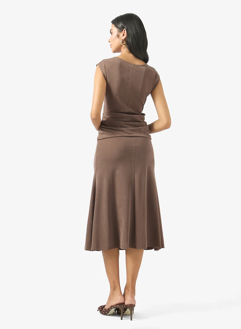 ايلا A-line Dress With Drape Waist