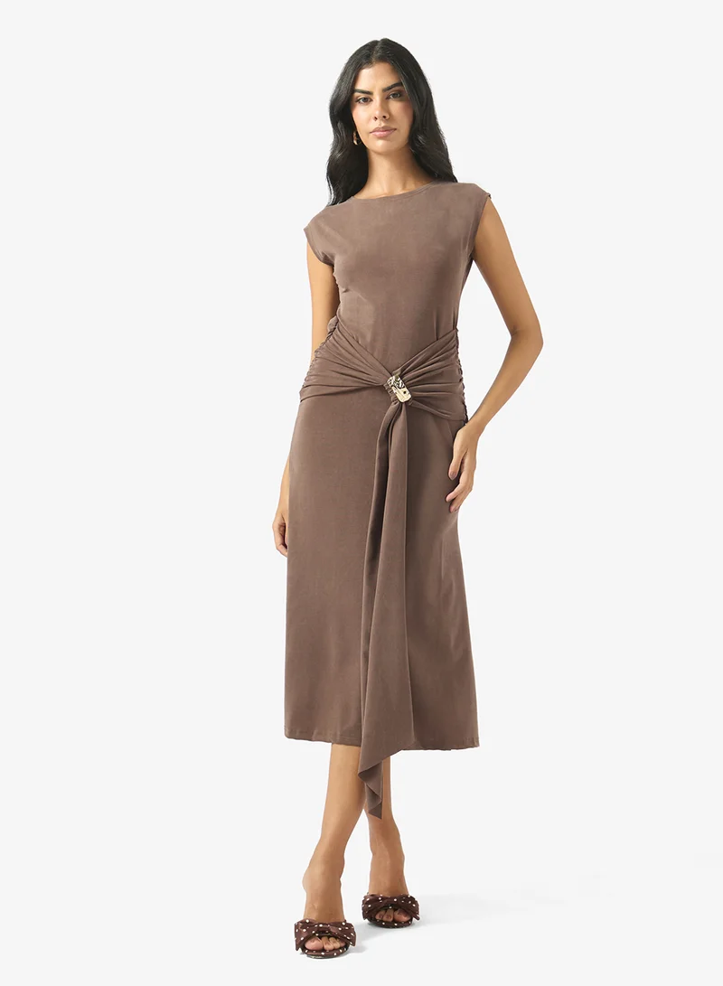 ايلا A-line Dress With Drape Waist