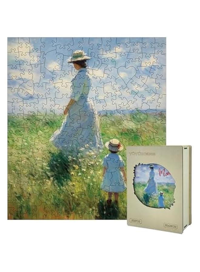 Wooden Puzzles for AdultsJigsaw Puzzles 200 Pieces,Gifts for Mom from Daughter Son Kids,Unique Gifts for Mom with Gift Boxes  Cards(11.8x10.2 Inch), MQJ-2 - Image 1