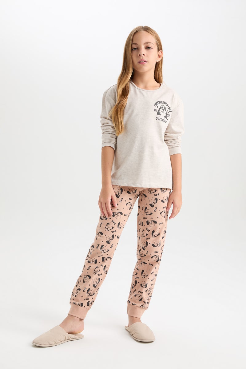 ديفاكتو طقم بيجاما بناتي بيج قصة عادية وكم طويل - قطعتين - Image 2