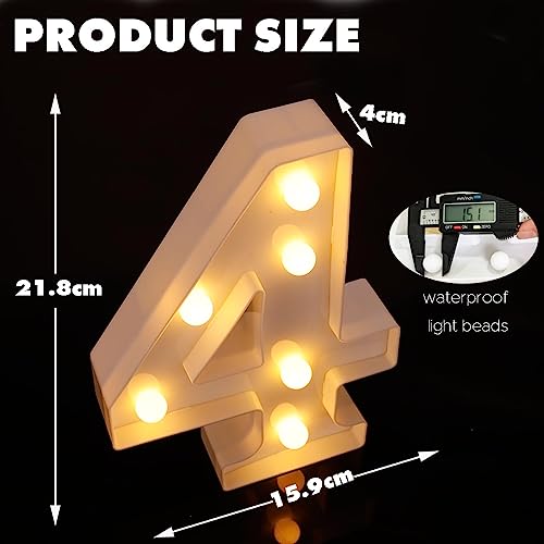 DyingSwan Led Light Up Numbers 40th Birthday Decorations Marquee Numbers Lights Battery Powered Light Up Sign for 40 Decor Party White - Image 3
