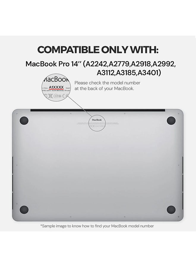 O Ozone Crystal Case Compatible with MacBook Pro 14 (A2442,A2779,A2918,A2992)2021 (A3112,A3185,A3401)M4 2024 Case+Keyboard Cover & Protector,Dark Blue  - Image 5