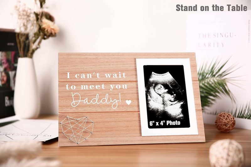 Sioial Fathers Day Gift for New DadPregnancy Announcement for DaddyUltrasound KeepsakeFirst Time Dad PresentPhoto Frame Picture FrameI Cant Wait To Meet You Daddy - Image 2