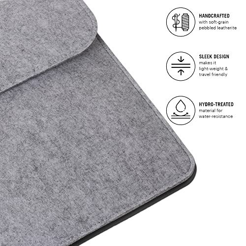 GadgetBite Felt Design 15 inches Laptop Sleeve Case Compatible for MacBook Pro/MacBook Air and All Other 15 inches laptops, Velvet Inner Lining Protection Smooth and Button Lock (Light Grey) - Image 3