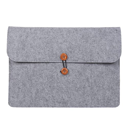 GadgetBite Felt Design 15 inches Laptop Sleeve Case Compatible for MacBook Pro/MacBook Air and All Other 15 inches laptops, Velvet Inner Lining Protection Smooth and Button Lock (Light Grey) - Image 1