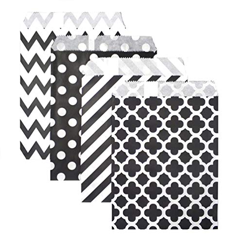 KEYYOOMY 100 Pcs Bright Gold Candy Buffet Bags Small Cookie Bag Polka Dot Paper Treat Bag for Wedding Birthday Party (5 inch x 7 inch) - Image 1