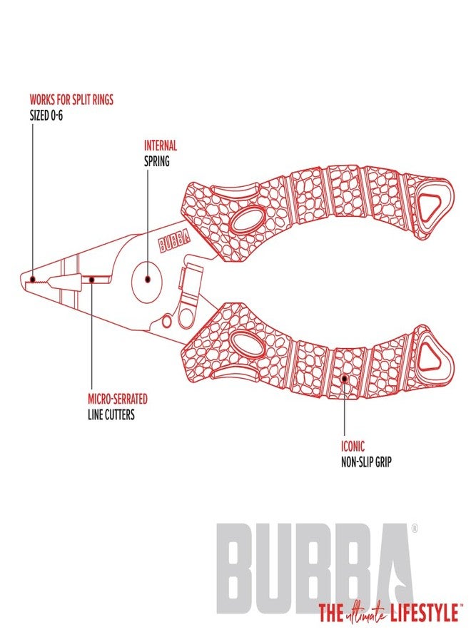 Bubba 6" Split Ring Pliers with Micro Serrated Line Cutters and Stainless Steel Construction, Precise Tip and Non-Slip Grip - Image 4