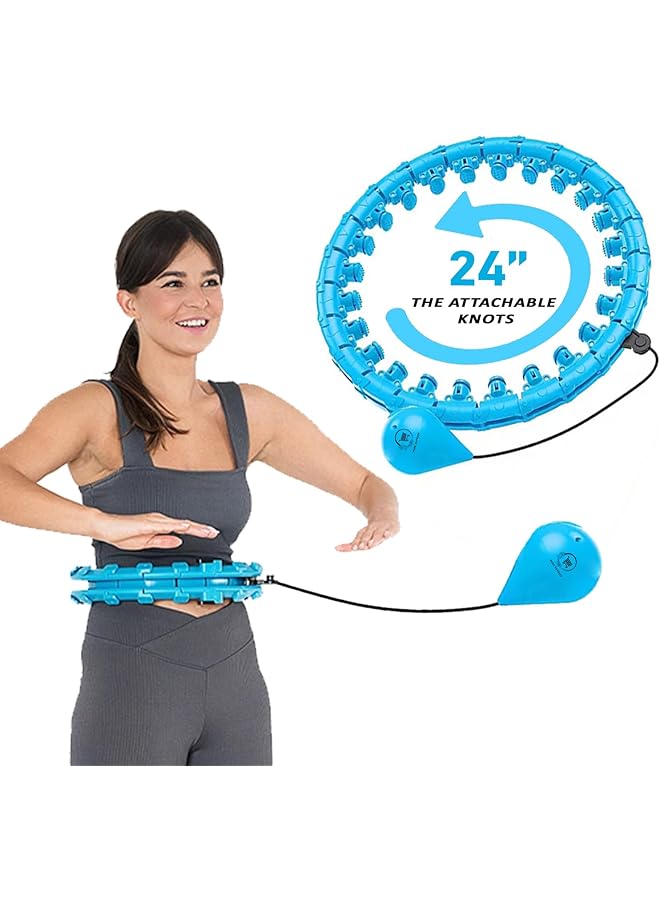 PROMASS 2-In-1 Smart Weighted Hula Hoop For Adults And Children: Auto-Spinning Fitness Hoop With 24 Detachable Knots - Image 1