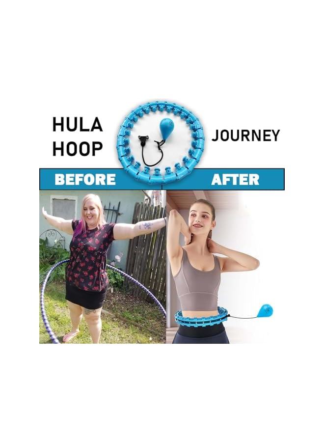 PROMASS 2-In-1 Smart Weighted Hula Hoop For Adults And Children: Auto-Spinning Fitness Hoop With 24 Detachable Knots - Image 4